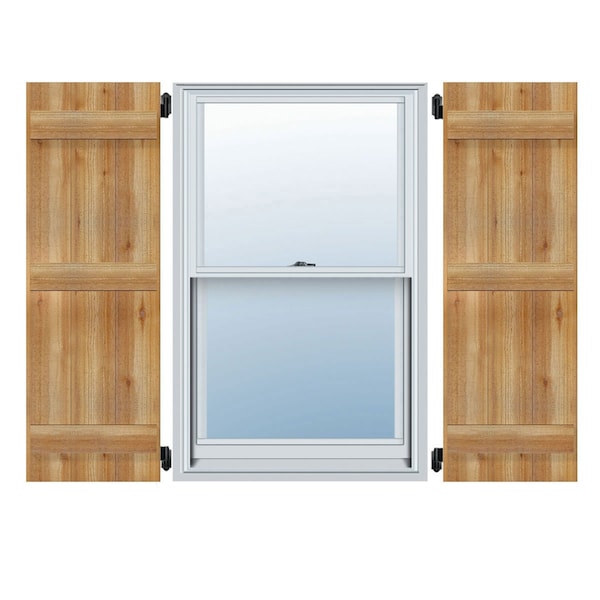 Ekena Millwork Joined Board-n-Batten Shutters, Rough Sawn Western Red Cedar, 26 7/8W x 72H, PR RBJ06S26X072RWR - main